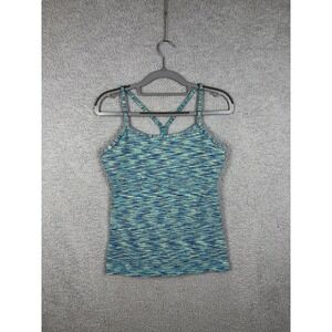 Lululemon Womens Blue Space Dye Spaghetti Strap Y Racerback Pullover Tank Top 2